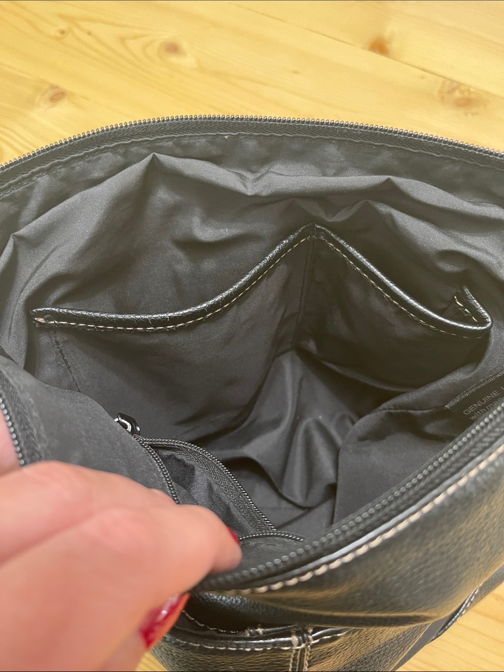 Giani Bernini Black Pebbled Leather Multi-Pocket Crossbody Bag Organizer - Picture 14 of 16